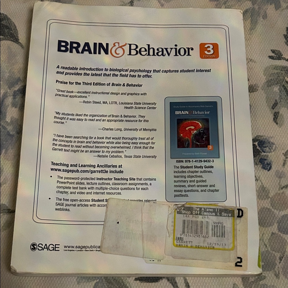 Brain & Behavior Textbook - Picture 2 of 2